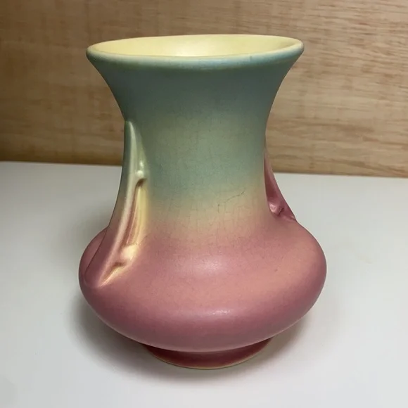 Vintage 🦄 Ombré Double Winged Bud Vase Pottery Planter Boho Home Decor Accent - Picture 11 of 16